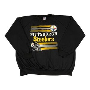 1980s Pittsburgh Steelers Vintage Men's Size XL Black Sweatshirt By Garan
